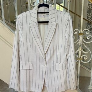 Sugarlips White and Blue Striped Blazer